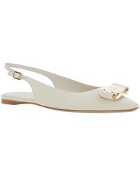 Ferragamo - 'Zelmi' Slingback Ballet Shoes With Logo Plate On The Front - Lyst