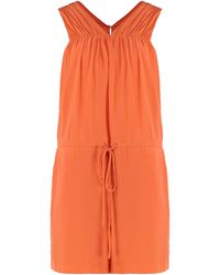 Equipment - Silk Pleated V-Neck Dress - Lyst