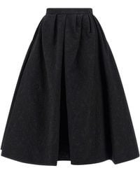 Carolina Herrera - Cotton Jacquard Midi Skirt With Crinoline Underskirt - Lyst