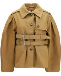 Ganni - Canvas Jacket With Double Belt - Lyst