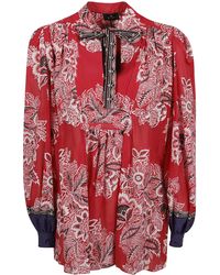 Etro - Floral-Printed Long-Sleeved Blouse - Lyst