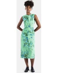 Erdem - Floral Linen Pencil Midi Dress - Lyst