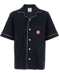 CASABLANCA - Shirt With Classic Lapels And All-Over Embossed Monogram - Lyst
