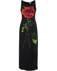 Alexander McQueen - Long Dress With Shadow Rose Print - Lyst