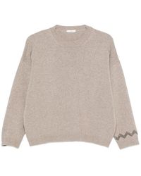 Panicale - Sweater With Zigzag Motif And Beads Wool - Lyst
