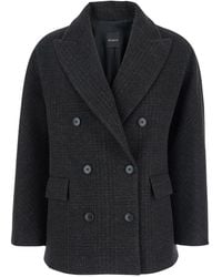 Le Plain - Double-Breasted Jacket With Peak Revers And All-Over Check Motif - Lyst
