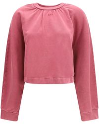 Off-White c/o Virgil Abloh - Off Stamp Balloon Crewneck Sweatshirt Fade Out Hawthorn Rose Cotton Sweater - Lyst