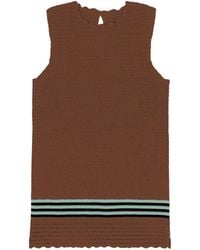 B.B. Wallace - Débardeur Reinhardt Rayures Contrastantes Laine Marron Multicolore Tank Tops - Lyst