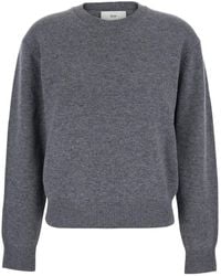 DUNST - Crewneck Sweater With Ribbed Trims - Lyst