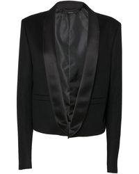 Tom Ford - Grain De Poudre Wool And Cashmere Cropped Tuxedo Blazer With Silk Satin Shawl Collar - Lyst