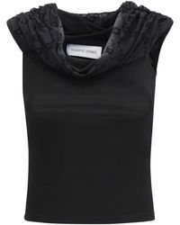 Marine Serre - Off Shoulder Draped Top Viscose; Elastane - Lyst