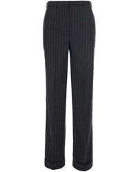 Semicouture - Pants Lola Wool-Blend Trousers - Lyst