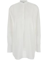 TOTEME - Shirt With Stand-Up Collar Cotton Organic Blouses - Lyst