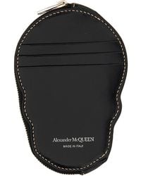 McQueen - Skull Card Holder Calf Skin Wallets & Purses - Lyst