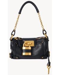 Chloé - Chloé Pebbled Leather With Chain Handles Shoulder Bag - Lyst