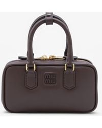 Miu Miu - Dark Leather Top Handle Bag - Lyst