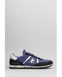 Premiata - Sean Sneakers In Blue Suede And Fabric - Lyst