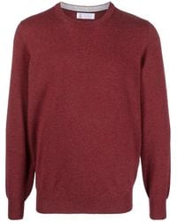 Brunello Cucinelli - Wine Cashmere Crew Neck Sweater - Lyst