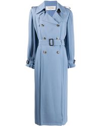 Valentino - Pleated Trench Coat Clothing - Lyst