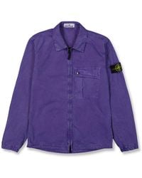 Stone Island - Compass-badge Zipped Shirt Jacket - Lyst
