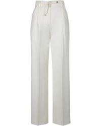 Moncler - Trousers Wool Gabardine Virgin Wide-Leg - Lyst