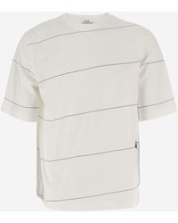 Burberry - Cotton T-shirt With Striped Pattern - Lyst