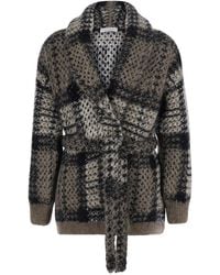 Brunello Cucinelli - Brunello Cucinelli Sequin-Embellished Mohair Wool Blend Cardigan - Lyst