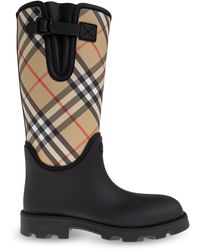 Burberry - Plaid Pattern Rain Boots - Lyst