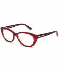 Tom Ford - Eyeglasses Oval Full Rim, Transparent Stripped Frame And Clear Demo Lenses Lens Ft5226068 Sunglasses - Lyst