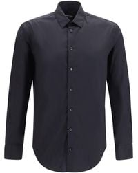 Giorgio Armani - Shirt Slim Fit Stretch Cotton Poplin Cotton; Polyamide; Elastane - Lyst