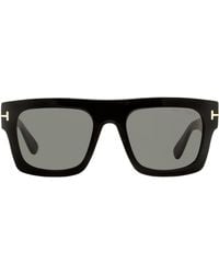 Tom Ford - Flat Top Sunglasses Tf711 Fausto Black 53mm - Lyst