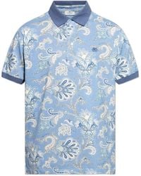 Etro - Cotton Polo Shirt With Decorative Pattern - Lyst