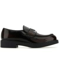 Prada - Dark Leather Chocolate Loafers - Lyst
