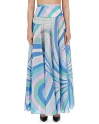 Emilio Pucci - Long Skirt With Iris Print - Lyst