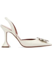 AMINA MUADDI - Ivory Satin Begum Pumps - Lyst