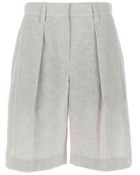 Brunello Cucinelli - Light Linen Blend Shorts - Lyst