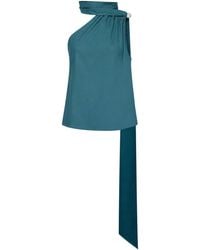 GIUSEPPE DI MORABITO - Virgin Wool One-Shoulder Top With Jeweled Detail - Lyst