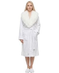 Dolce & Gabbana - Dolce & Gabbana Cotton With Faux Fur Collar Coat - Lyst