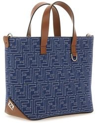 Fendi - Shopping Bag Ff Small Cotton Handbags - Lyst