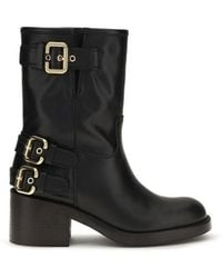 Chloé - Calf Leather Bos Taurus Ankle Boots - Lyst