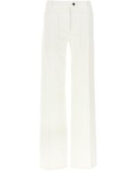Ferragamo - Wide Leg Garment-Dyed Cotton Denim Jeans - Lyst