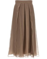 Brunello Cucinelli - 'Paneled Circle' Skirt - Lyst