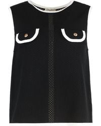 Elisabetta Franchi - Tank Top-Ivory Viscose Vests & Tops - Lyst