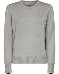 Blanca Vita - Sage Virgin Wool Knit Crewneck Sweater - Lyst