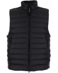 C.P. Company - Vest With Mock Neck And Logo Plaque On The Side - Lyst