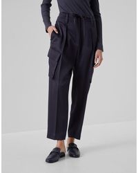 Brunello Cucinelli - Dark Cargo Trousers - Lyst