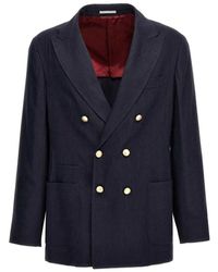 Brunello Cucinelli - Linen And Wool Jacket - Lyst