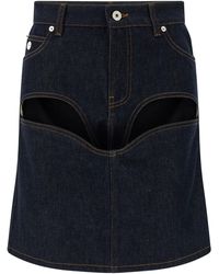 Jean Paul Gaultier - Denim Mini Skirt With Cuts And Turn Up Skirts - Lyst