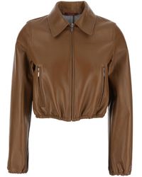 Gucci - Jacket Cropped Leather Lamb Coat - Lyst
