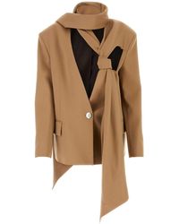 The Attico - Camel Stretch Wool Axel Blazer - Lyst